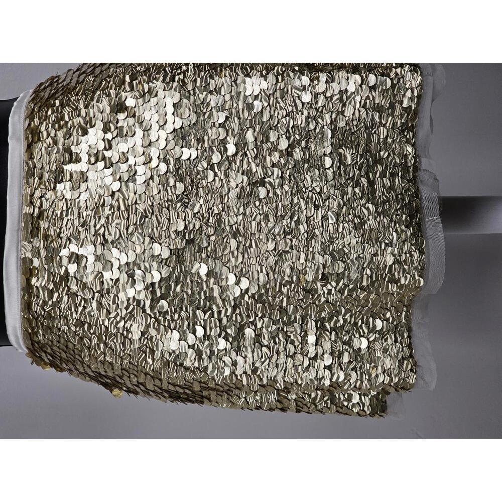 Monique Leshman Gold Sequin Mini Skirt for Women